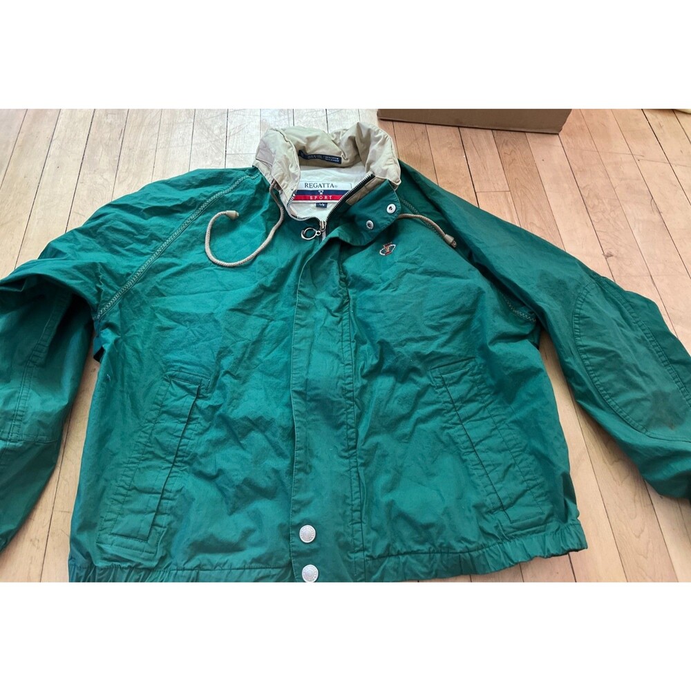 RARE Vintage 80/90s Regatta Sport Green Windbreaker Lined Jacket Size Large